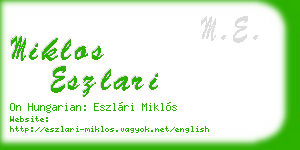miklos eszlari business card